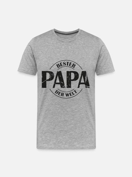 Bester Papa der Welt - Männer Premium Bio T-Shirt - Grau meliert