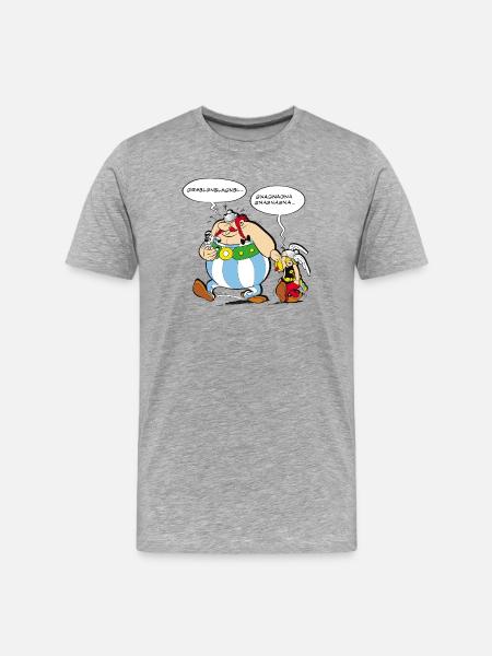Asterix & Obelix Speach bubbles - Men's Premium Organic T-Shirt - heather grey