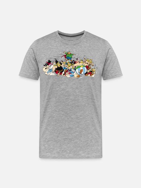 Astérix - Attaque! - T-shirt bio Premium Homme - gris chiné