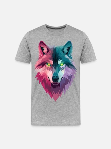 Loup - T-shirt bio Premium Homme - gris chiné