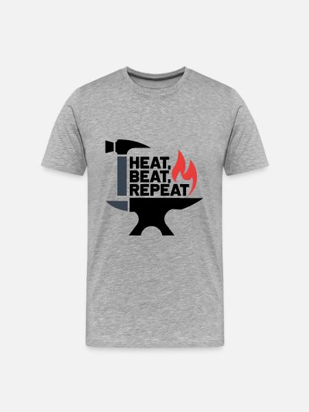 Heat, Beat, Repeat - Men's Premium Organic T-Shirt - heather grey