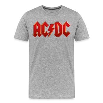 AC/DC Klassisches Logo Mit Blitz - Männer Premium Bio T-Shirt - Grau meliert - Vorne - Damien (186cm)