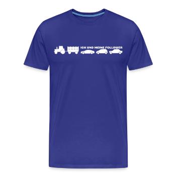 Ich und meine Follower - Bauer Traktor - Männer Premium Bio T-Shirt - Königsblau - Vorne - Damien (186cm)