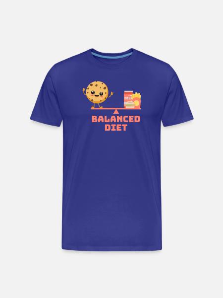 équilibré cookie fastfood Régime - T-shirt bio Premium Homme - bleu roi