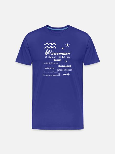 Wassermann Sternzeichen - Männer Premium Bio T-Shirt - Königsblau