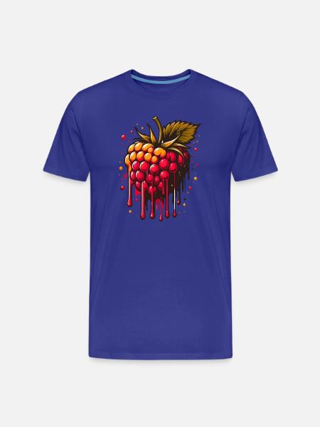 Two-tone dripping raspberry - Men's Premium Organic T-Shirt - royal blue