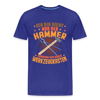 Hammer Handwerker Werkzeug Spruch Werkzeugkasten - Männer Premium Bio T-Shirt - Königsblau - Vorne - Damien (186cm)