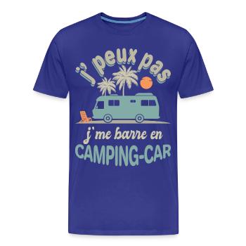 Camping-Car Je Me Barre Humour Voyage Liberté - T-shirt bio Premium Homme - bleu roi - Devant - Damien (186cm)