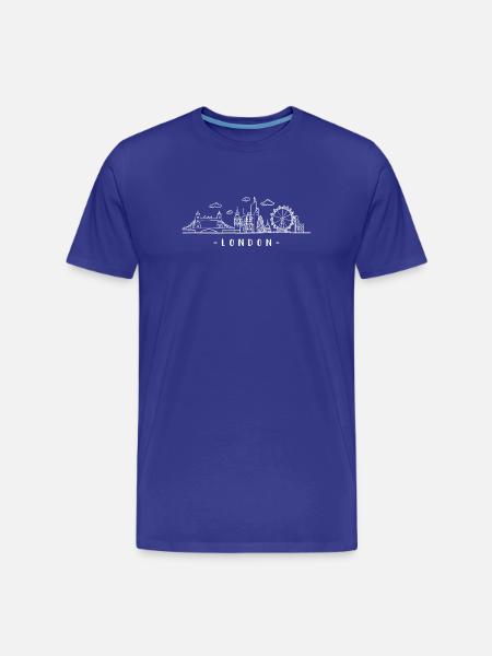 London Capital England Skyline Tower-Bridge - T-shirt bio Premium Homme - bleu roi