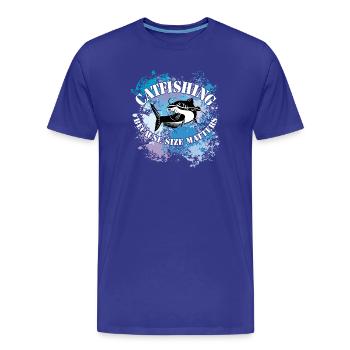 Wels Waller fischen Wels auf Farbklecksen - Männer Premium Bio T-Shirt - Königsblau - Vorne - Damien (186cm)
