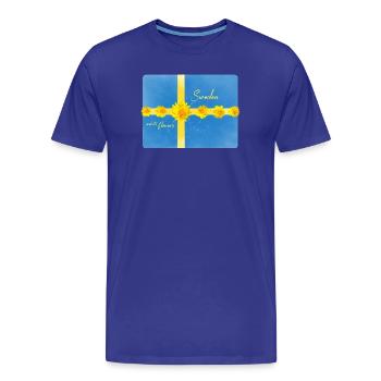 Schweden Blumen Schweden Fahne - Männer Premium Bio T-Shirt - Königsblau - Vorne - Damien (186cm)