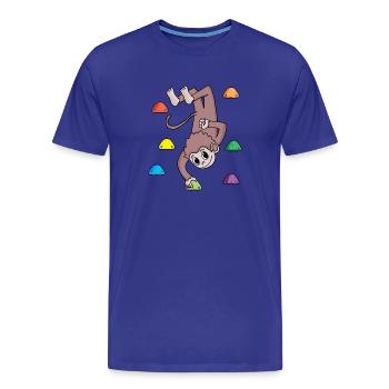 Affe an der Kletterwand - Klettern - Geschenk - Männer Premium Bio T-Shirt - Königsblau - Vorne - Damien (186cm)