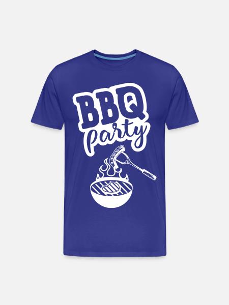 BBQ PARTY Kitchen Apron - Men's Premium Organic T-Shirt - royal blue