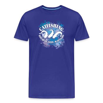Wels Waller fischen Wels auf Farbklecksen - Männer Premium Bio T-Shirt - Königsblau - Vorne - Damien (186cm)