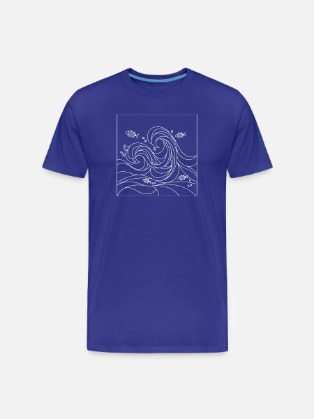 geometric ocean - Men's Premium Organic T-Shirt - royal blue