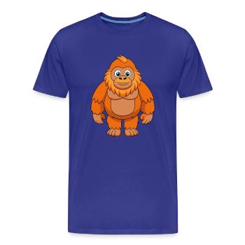 Big Foot Mascotte mignonne personnage de dessin animé Kawaii - T-shirt bio Premium Homme - bleu roi - Devant - Damien (186cm)