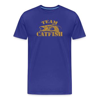 Pêcheur sportif de poisson-chat - T-shirt bio Premium Homme - bleu roi - Devant - Damien (186cm)