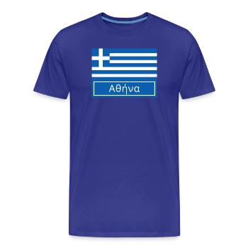 Athènes Écrit en grec - T-shirt bio Premium Homme - bleu roi - Devant - Damien (186cm)