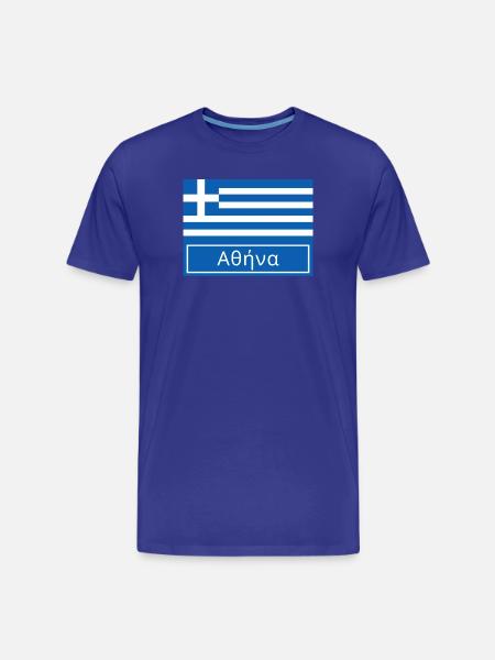 Athens Written in Greek - Men's Premium Organic T-Shirt - royal blue