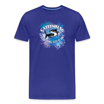 Wels Waller fischen Wels auf Farbklecksen - Männer Premium Bio T-Shirt - Königsblau - Vorne - Damien (186cm)