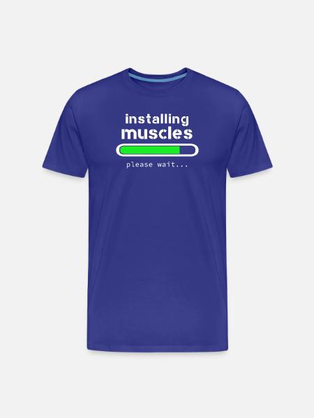 installing muscles - Men's Premium Organic T-Shirt - royal blue