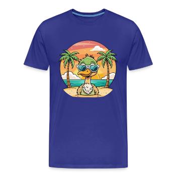 Strauß lustige Cartoon Sommer Strand Sonnenbrille - Männer Premium Bio T-Shirt - Königsblau - Vorne - Damien (186cm)