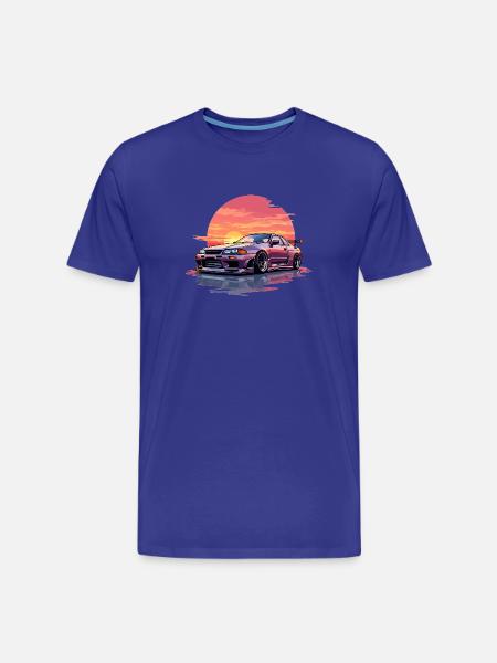 Skyline Sunset - Men's Premium Organic T-Shirt - royal blue