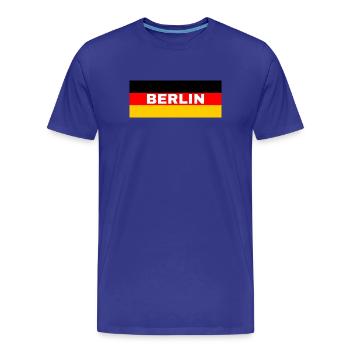 La ville de Berlin sous pavillon allemand - T-shirt bio Premium Homme - bleu roi - Devant - Damien (186cm)