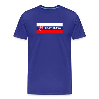 Stadt Bratislava in slowakischer Flagge - Männer Premium Bio T-Shirt - Königsblau - Vorne - Damien (186cm)