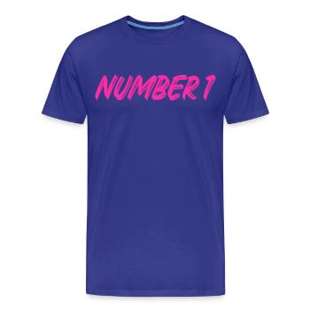 Number 1 - eins - erster - erste - 1 - Nummer 1 - Männer Premium Bio T-Shirt - Königsblau - Vorne - Damien (186cm)
