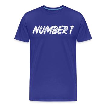 Number 1 - eins - erster - erste - 1 - Nummer 1 - Männer Premium Bio T-Shirt - Königsblau - Vorne - Damien (186cm)