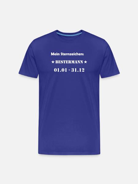 Bester Mann Wassermann Sternzeichen - Männer Premium Bio T-Shirt - Königsblau