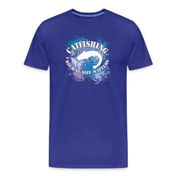 Wels Waller fischen Wels auf Farbklecksen - Männer Premium Bio T-Shirt - Königsblau - Vorne - Damien (186cm)