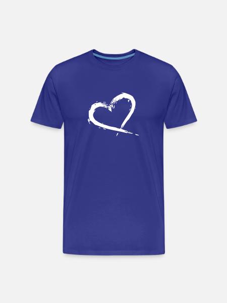 herz - Männer Premium Bio T-Shirt - Königsblau