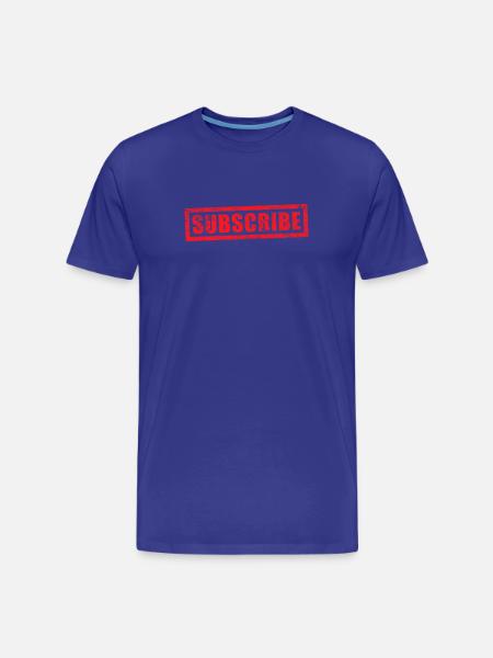 subscribe grunge stamp - Men's Premium Organic T-Shirt - royal blue
