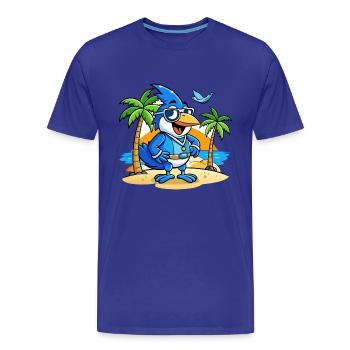 Blue Jay Lustige Cartoon Sommer Strand Sonnenbrille - Männer Premium Bio T-Shirt - Königsblau - Vorne - Damien (186cm)
