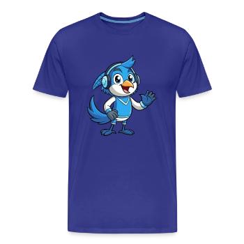 Blue Jay Lustige Cartoon Figur Kopfhörer Musik - Männer Premium Bio T-Shirt - Königsblau - Vorne - Damien (186cm)