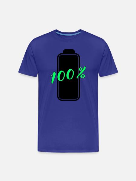 Batterie hat 100% volle Energie - Männer Premium Bio T-Shirt - Königsblau