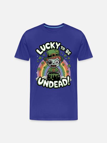 Lucky To Be Undead! - Men's Premium Organic T-Shirt - royal blue