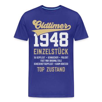 78. GEBURTSTAG OLDTIMER 1948 - Männer Premium Bio T-Shirt - Königsblau - Vorne - Damien (186cm)