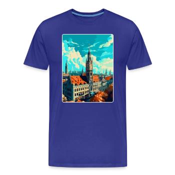 München Deutschland Vintage Reiseplakat Souvenir WPA - Männer Premium Bio T-Shirt - Königsblau - Vorne - Damien (186cm)