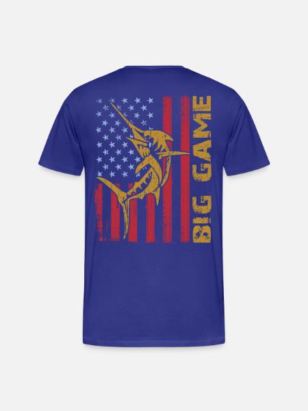 Springender Marlin mit US Flagge Hochseefischen - Männer Premium Bio T-Shirt - Königsblau