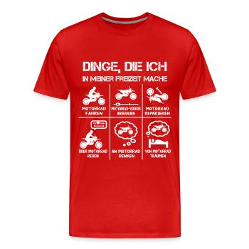 Freizeit - Motorradfahrer - Biker - Männer Premium Bio T-Shirt - Rot - Vorne - Damien (186cm)