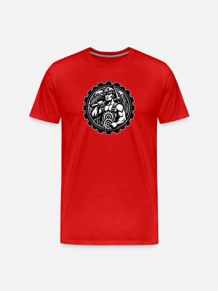 Miner Logo - Men's Premium Organic T-Shirt - red