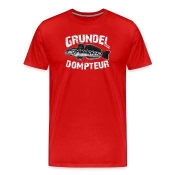 Grundeln fischen angeln - Männer Premium Bio T-Shirt - Rot - Vorne - Damien (186cm)