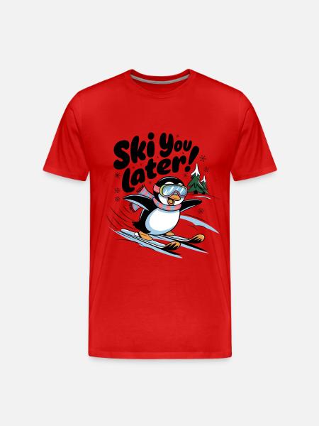 Ski You Later - Men's Premium Organic T-Shirt - red