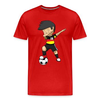Soccer Boy Dabbing Fußballjunge Fußball Junge - Männer Premium Bio T-Shirt - Rot - Vorne - Damien (186cm)