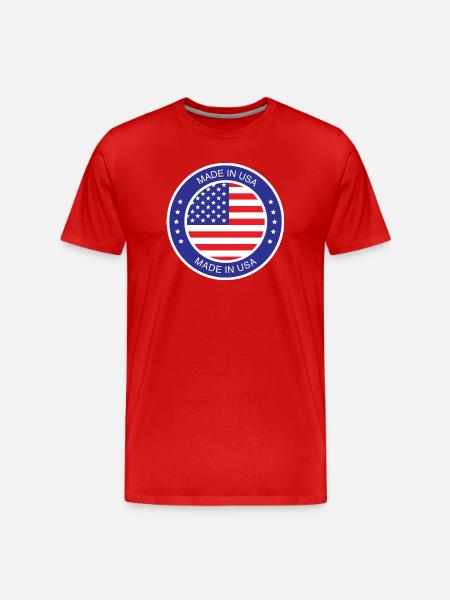 made in the USA - Men's Premium Organic T-Shirt - red