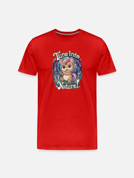 Tune Into Nature! - Men's Premium Organic T-Shirt - red