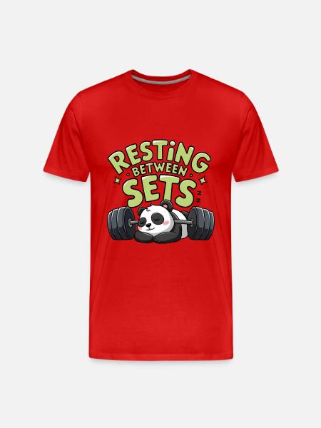 Resting Between Sets - Men's Premium Organic T-Shirt - red